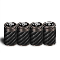 Carbon fiber titanium black tire valve cap personality valve core decorative cover White teething skull modified universal type