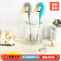 Ken-xy new semi-automatic egg beaker cartoon swan handheld egg cream flour mixed by baking household baking