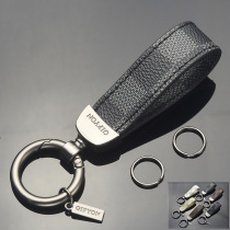 Creative ring keychain old flower leather waist hanging car key buckle pendant men and women ins key chain small gift