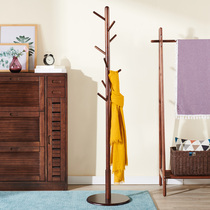 Hangers Household hangers Floor-to-ceiling bedroom solid wood coat rack Simple modern single-rod clothes rack hanging bag rack