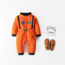 Wansen autumn and winter boys orange long sleeve spacesuit spacesuit jumpsuit