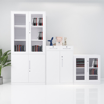 Yuhaojia office filing cabinet iron information cabinet filing cabinet voucher cabinet white low cabinet locker with lock cabinet