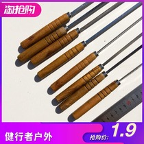 BBQ Needle BBQ fork sign stainless steel household 304 stainless steel barbecue tool household barbecue string flat flat