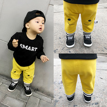 Baby Pants Large Pp Pants Spring Spring Kharen Pants Pure Cotton Male Baby Spring Dress Long Pants Woman Thin 0 1 year old wear