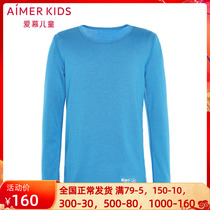 aimer kidds adore children new warm boy single layer of round collar long sleeve blouse AK2722191
