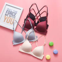 Sexual beauty back flat chest underwear womens new net red small breast no steel ring bra bra girl big chest small bra thin