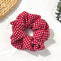 Net Red large intestine wave dot mesh Hairband Korean Ins French retro headline hair band Simple hair accessories tie hair rope