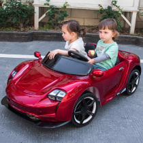 Double two-seater childrens electric car four-wheel car remote control network red car toy car can sit on the baby child