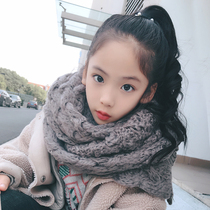  Korean version of autumn and winter childrens long scarf student bib male and female children parent-child style middle and large children warm knitted wool scarf