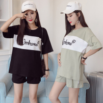 Pregnancy Woman Dress Spring Summer Style Fashion Tide Pregnant Women Suit Summer Out Blouse T-shirt Shorts Two Sets Summer Clothing Loose