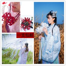 Simulation of White epiphany photo decoration fake flower ancient style cheongsam Han element fashion Hanfu photography props the other shore flower