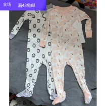 Foreign trade original single spring and summer baby pure cotton wrapping foot with glue point large code long sleeve climbing suit khaclothes