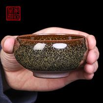 Jianyao firewood Jianzhan Master Cup large kiln change retro pure handmade ceramic kung fu tea cup single iron tire tea bowl