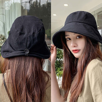 Fisherman hat female shading sun protection basin hat 100 lapped Korean version large hat peak sun shade big along hat anti-UV hat