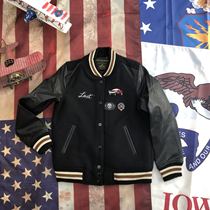 American badge baseball uniform 77%wool sheepskin jacket Street short hip hop leather jacket