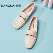 Kangnai womens shoes shopping mall with spring and autumn 11102077 temperament horse Title buckle solid color wild womens single shoes