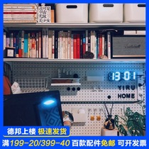 Poor girl Net red with desk bookshelf combination hardware supermarket shelves nail-free hole board storage rack