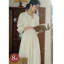 Nicepeople small v-neck with soft fungus-edged umbrella placed between walks Fairy smart dress