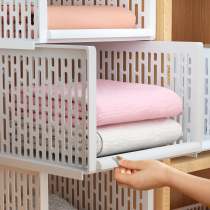 Nordic wardrobe storage artifact wardrobe layered partition drawing storage box room finishing partition shelf