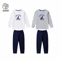 Annai childrens clothing 2019 spring and summer new boys pure cotton knitted long-sleeved home clothes set pajamas JB911535