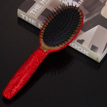 Luxury creative full drill makeup comb massage Meridian wood comb wooden portable air cushion comb