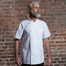Chef overalls summer short-sleeved mens mesh breathable kitchen clothes Hotel Western restaurant kitchen thin white chef clothes