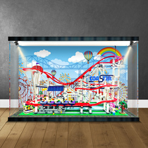 Dust-proof box transparent display case cabinet cover acrylic assembled section containing applicable Lego 10261 Large roller coaster