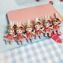 (Upper New Must) Summer Grass Hat Strawberry Skirt Star Della Stella Rabbit Plush Bag Pendant