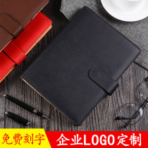 A5 business enterprise custom thick leather magnetic buckle loose leaf notebook can be dismantled work cover custom printed