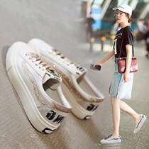 Net red small white shoes woman 2021 exploits spring summer new Korean version genuine leather flat bottom 100 lap single shoe plate shoes women shoe tide