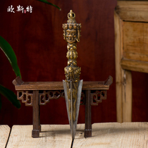 Oster Nepal handmade carved Puba Vajra Pestle tantric scuffles Vajra Buddha supplies with box