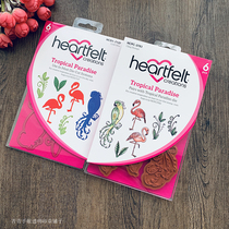Heartfelt Tropical Parakeet Flamingo Paradise Tropical Paradise Rubber Stamp Die