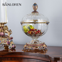 Saint-Lan European enamel crystal glass candy jar household snack storage tank creative decoration ornaments