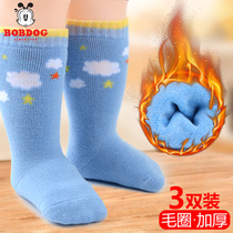 Baby stockings Autumn and winter cotton socks thickened 0-3 months female baby newborn spring and autumn socks 1 year old