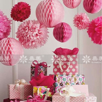 Paper lantern folding DIY honeycomb ball Flower ball Party decoration Shopping mall window decoration Festival pull flower decoration charm