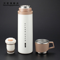 Stainless steel insulated cup 800 men and women carry a lid water cup student tea cup engraved name cup lid can drink water