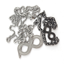 BIPOLAR necklace bracelet charcoal gray Silver original LOGO street trend rap accessories