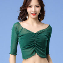 Belly dance practice suit 2020 new spring summer sexy mesh dance costume female Oriental Dance Top for beginners