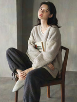 Lamb Vevet Winter Pajamas in 2021 new network red autumn winter thickening and wearing lady home clothes