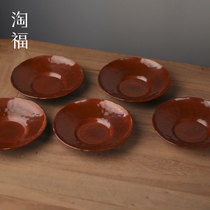 Pure copper tea bearing pot bearing dry bubble table tea cup cushion purple sand raising pot kung fu tea set kung fu tea accessories tea ceremony collection