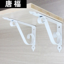 Partition thickened triangular bracket European bookshelf layer shelf Wrought iron bracket Load-bearing shelf Marble frame support