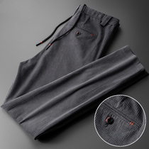 Tide Cards Autumn Winter Light Core Suede Men Pants Loose Thick Suede Pants Korean Version Straight Drum Sport Pants Casual Long Pants