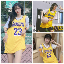 Lakers Kobe James jersey Women loose outside wearing bf wind male tide custom training game basketball suit vest