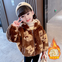 Girls coat sweater autumn winter in 2022 new gas winter clothes for girls in winter