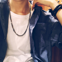 bf hip hop hippop personality wild necklace choker titanium steel men and women trampoline Wild couple couple chain does not fade