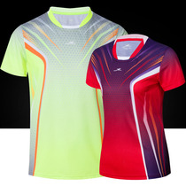  2018 new badminton clothes short-sleeved fashion mens and womens T-shirts sweat-absorbing quick-drying tennis team clothes group purchase customization