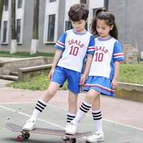 Kindergarten garden dress summer short-sleeved childrens teacher class uniform summer sports meeting graduation uniform primary school uniform set