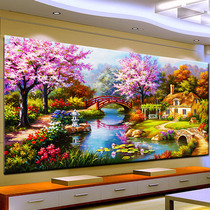 Diamond painting 2021 new cross stitch full diamond living room European-style high-end dream home landscape point sticker diamond diamond embroidery