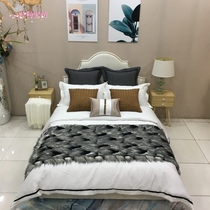 Showroom-like inter-board furniture assorted bed for small Nordic rear modern soft-mounted bed with multiple pieces of imitation leather grass