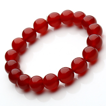 Natural blood red Agate bracelet hand string crystal beads 10mm round bead bracelet Mens and womens jewelry special price